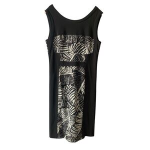 Joseph Ribkoff black & white sleeveless shift dress